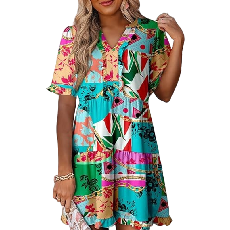 Women’s V-Neck Babydoll Mini Dress | Soft Flowy Summer Essential