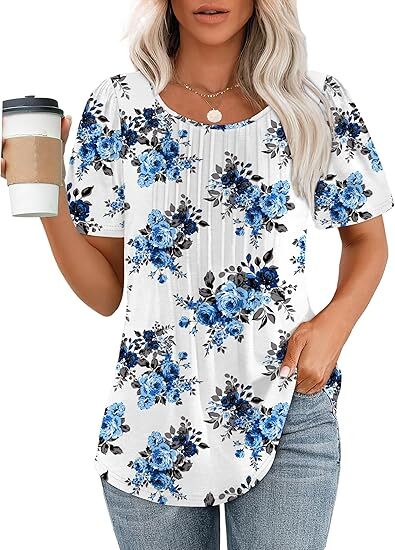 Summer Bestseller🌸 Women’s Short Sleeve Pleated Blouse — Casual Chic & Ultra Flattering 💖