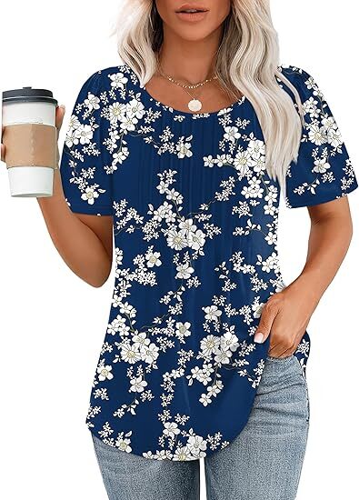 Summer Bestseller🌸 Women’s Short Sleeve Pleated Blouse — Casual Chic & Ultra Flattering 💖