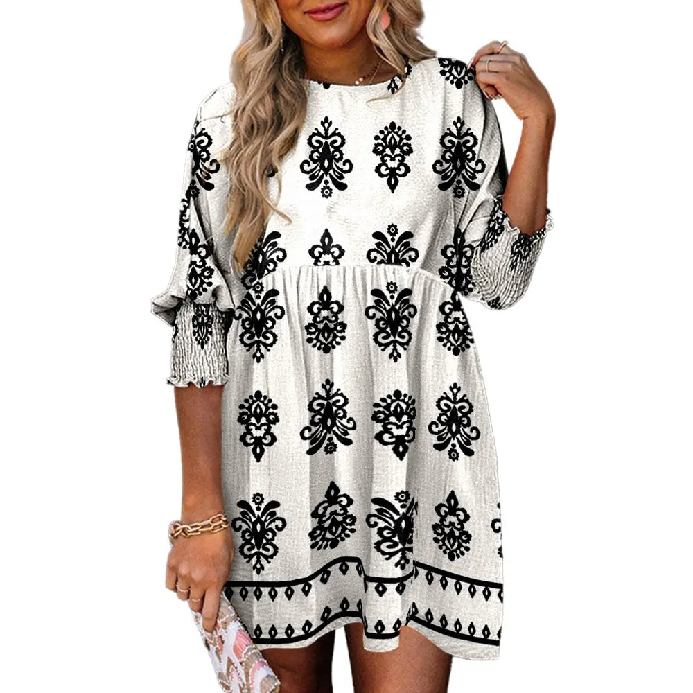 ☀️ Flowy Summer Mini Dress 👗 Casual Loose Fit Swing Sundress For Beach & Daily Wear ✨
