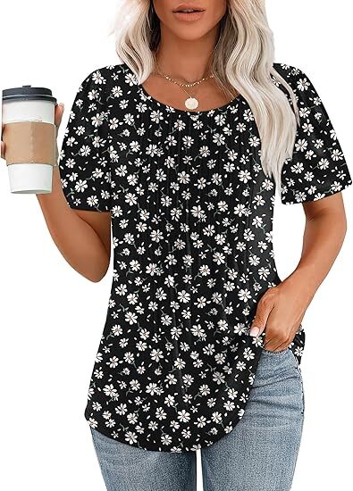 Summer Bestseller🌸 Women’s Short Sleeve Pleated Blouse — Casual Chic & Ultra Flattering 💖