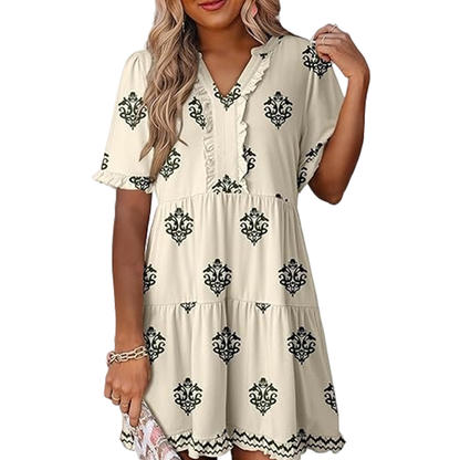 Women’s V-Neck Babydoll Mini Dress | Soft Flowy Summer Essential