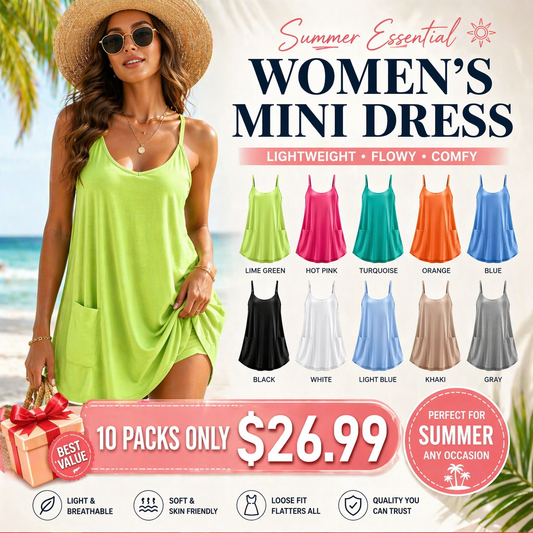 🌸Summer Sale 50% OFF – Cute & Breezy Mini Dress 😍