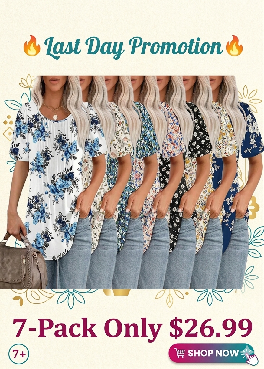 Summer Bestseller🌸 Women’s Short Sleeve Pleated Blouse — Casual Chic & Ultra Flattering 💖