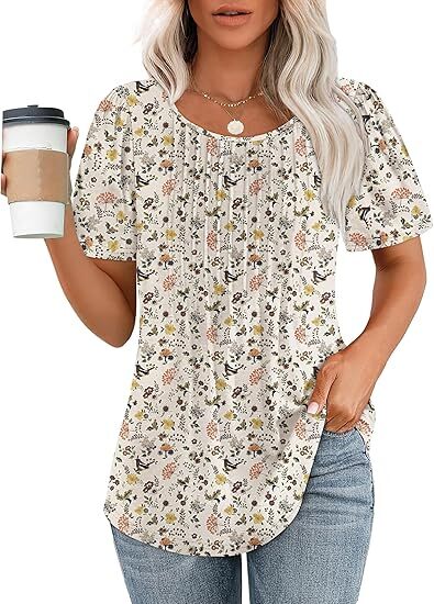 Summer Bestseller🌸 Women’s Short Sleeve Pleated Blouse — Casual Chic & Ultra Flattering 💖