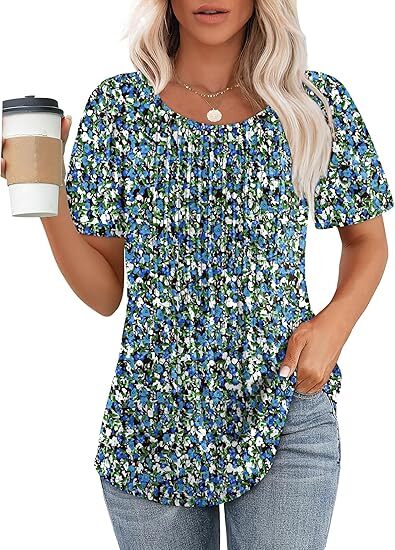 Summer Bestseller🌸 Women’s Short Sleeve Pleated Blouse — Casual Chic & Ultra Flattering 💖